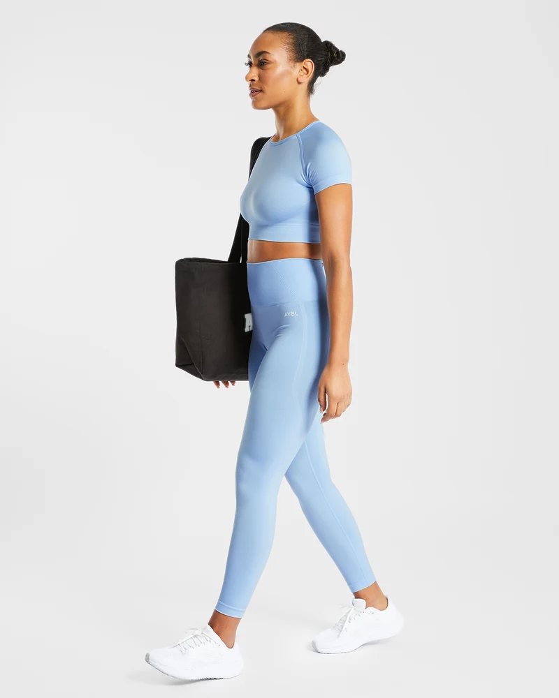 Empower Seamless Crop Top - Sky Bleu