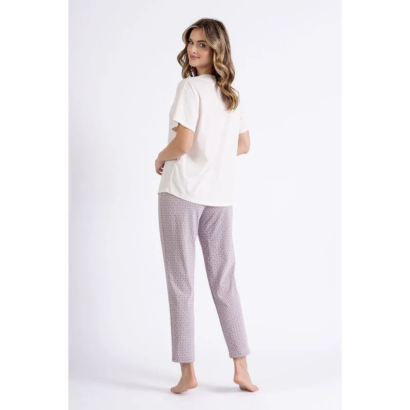 Pyjama femme confort style imprimé papillon tissu doux respirant taille élastique nuit relaxation qualité haute