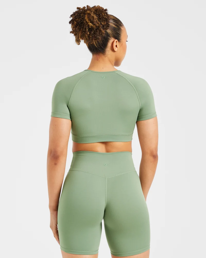 Staple Crop Top - Olive Vert