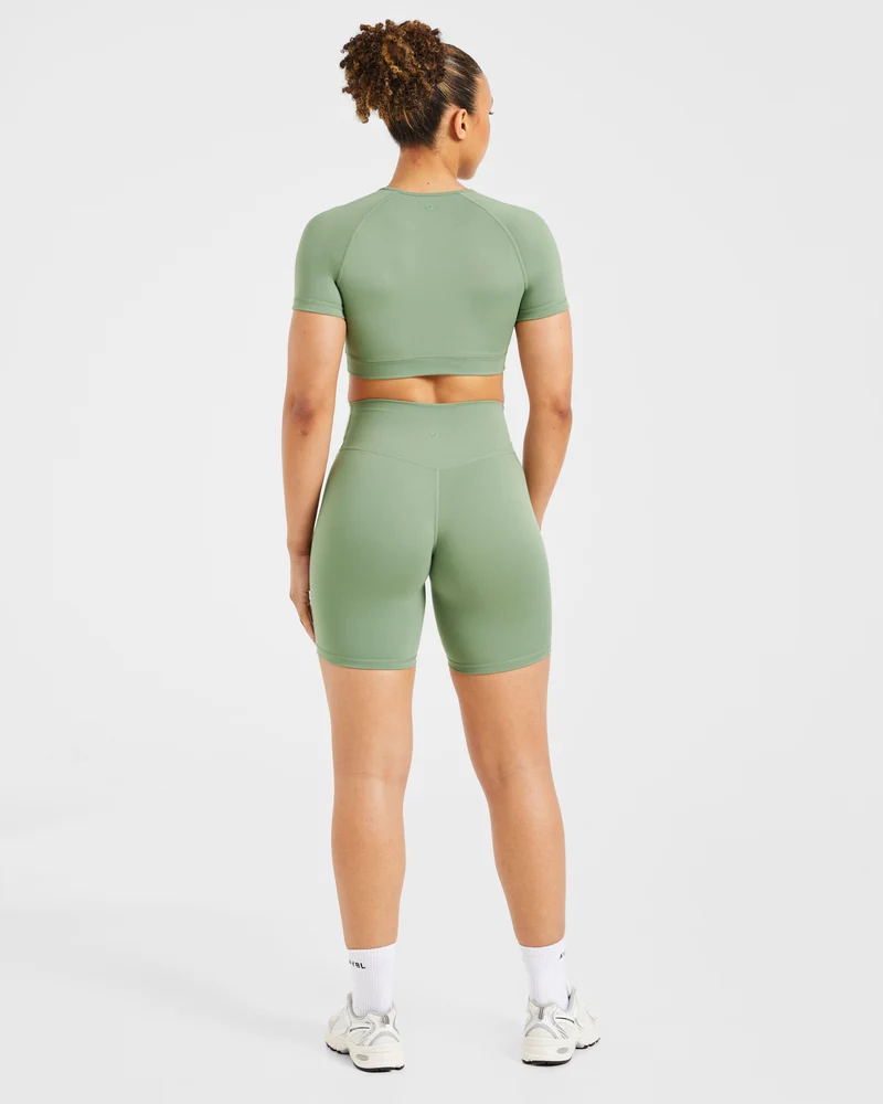 Staple Crop Top - Olive Vert