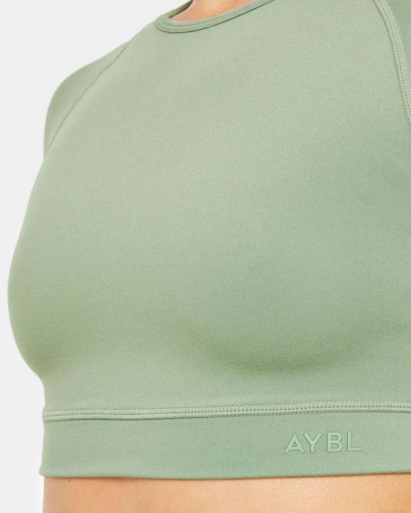 Staple Crop Top - Olive Vert