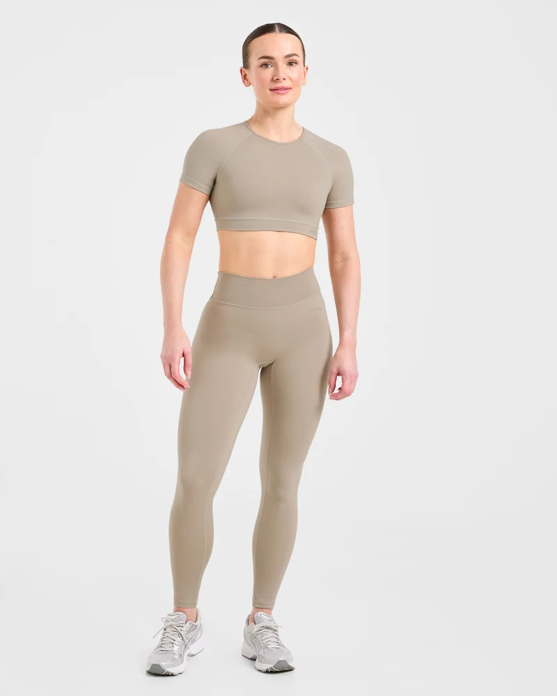 Staple Crop Top - Muted Taupe