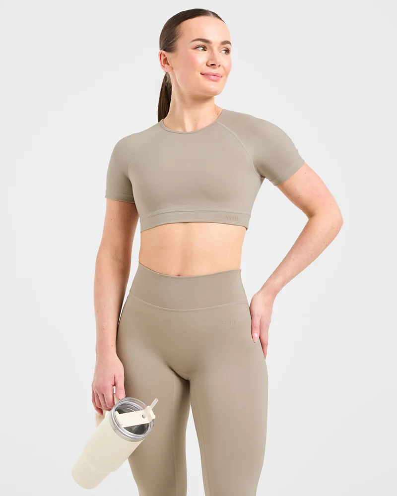 Staple Crop Top - Muted Taupe