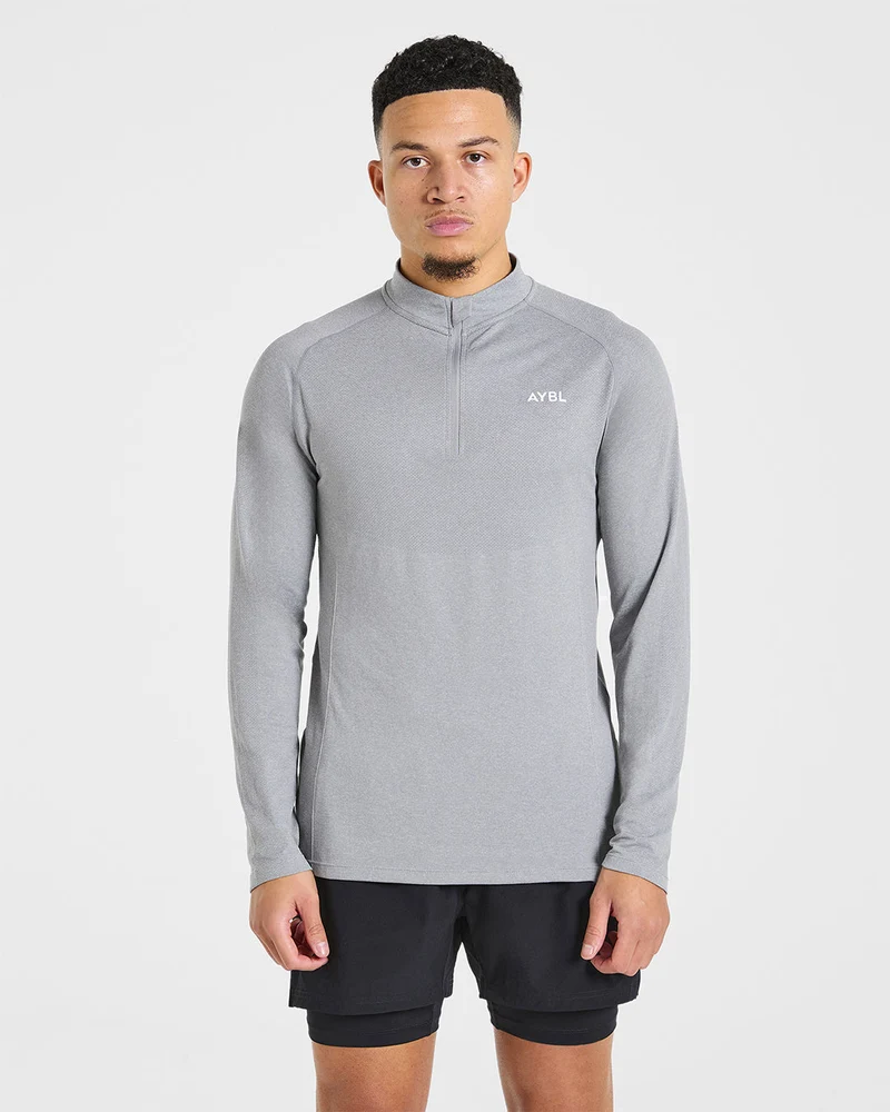 Essential Seamless 1/4 Zip Pullover - Gris Marl