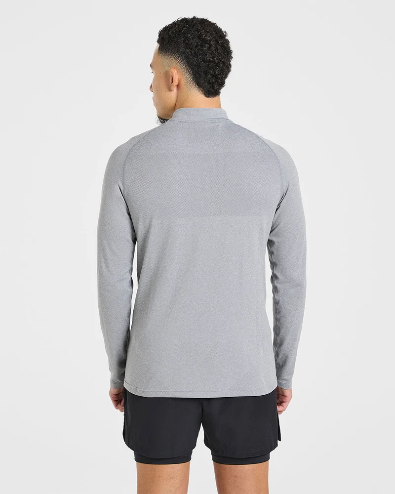 Essential Seamless 1/4 Zip Pullover - Gris Marl