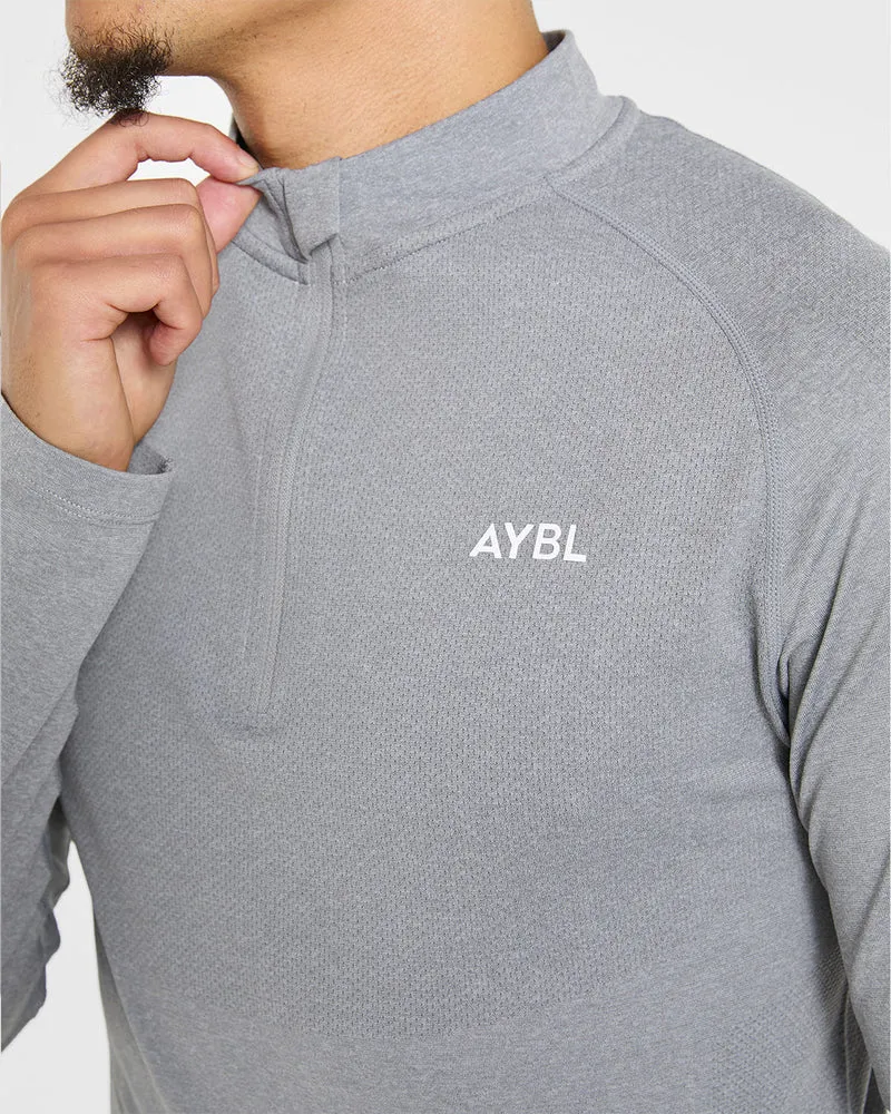 Essential Seamless 1/4 Zip Pullover - Gris Marl