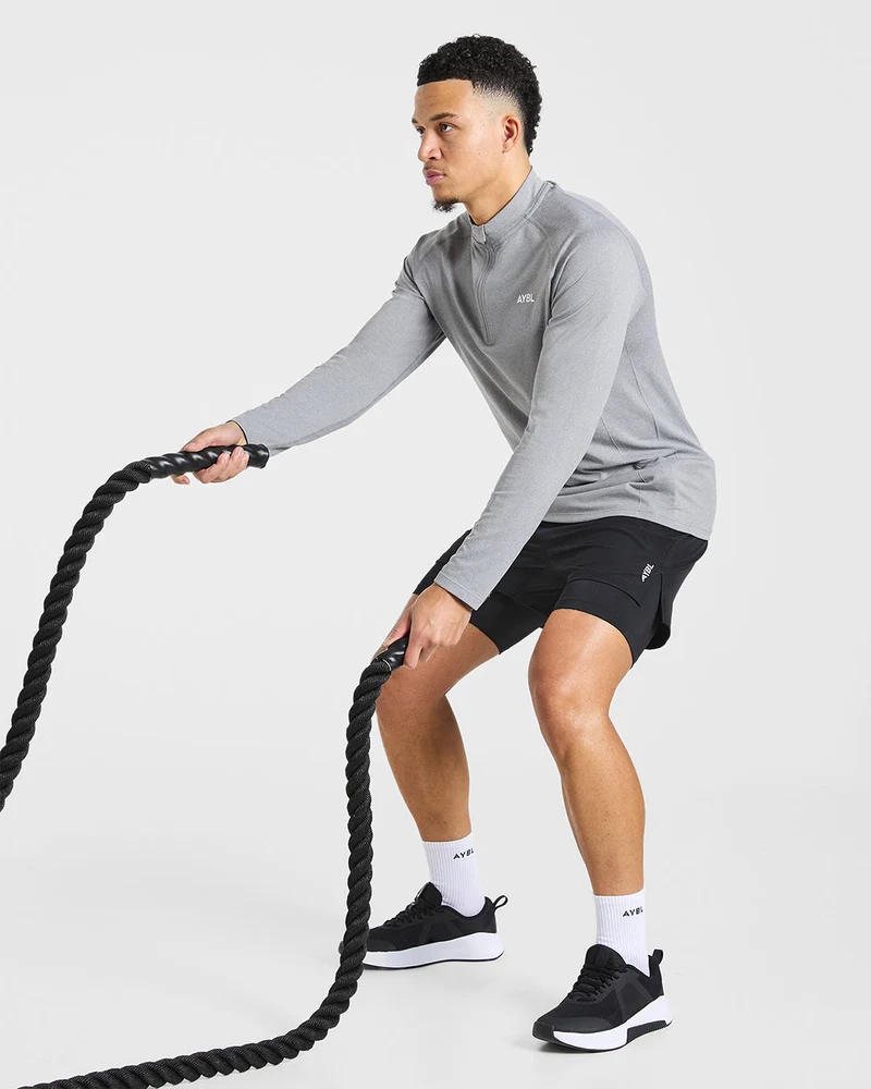 Essential Seamless 1/4 Zip Pullover - Gris Marl
