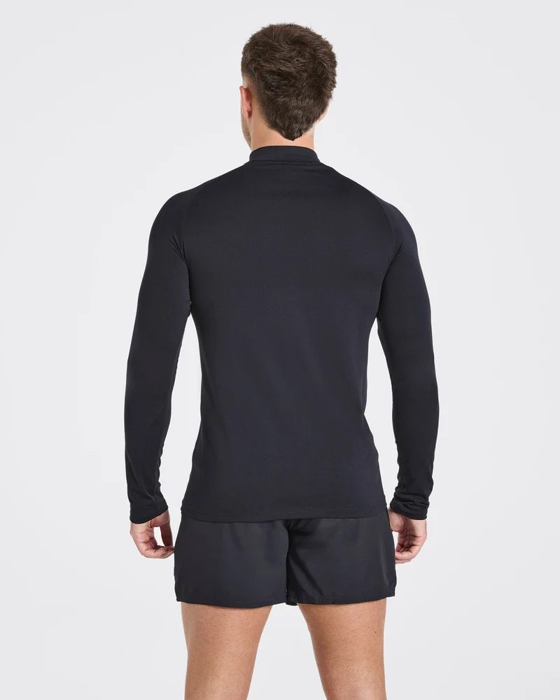 Essential Seamless 1/4 Zip Pullover - Noir