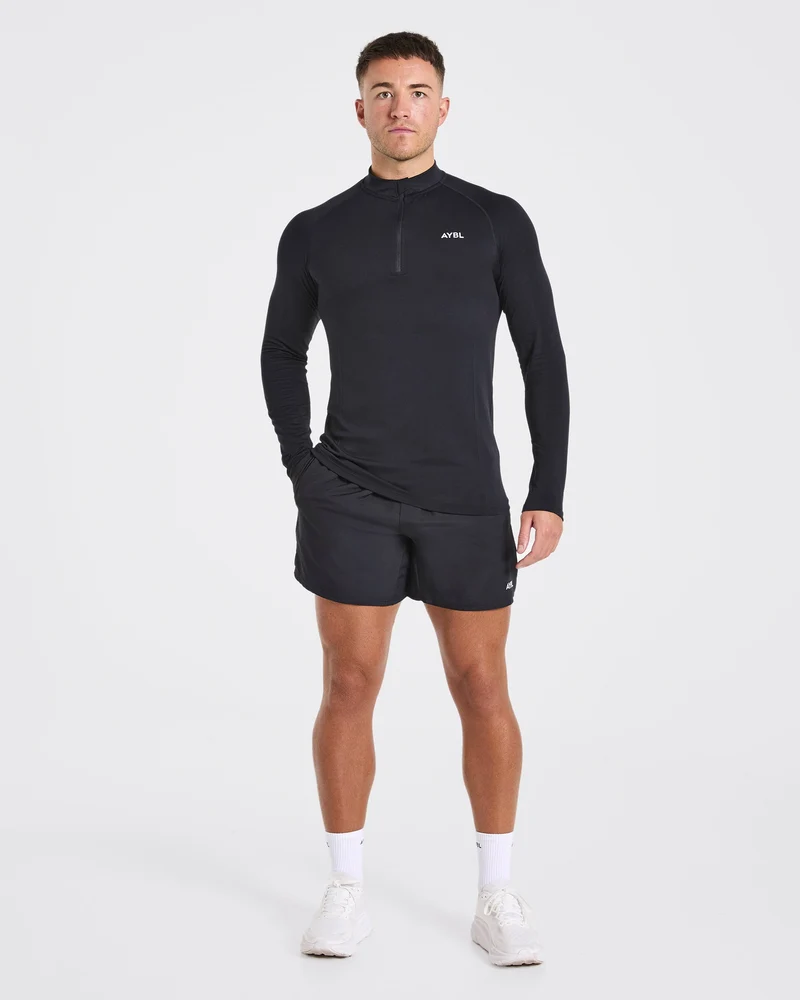 Essential Seamless 1/4 Zip Pullover - Noir