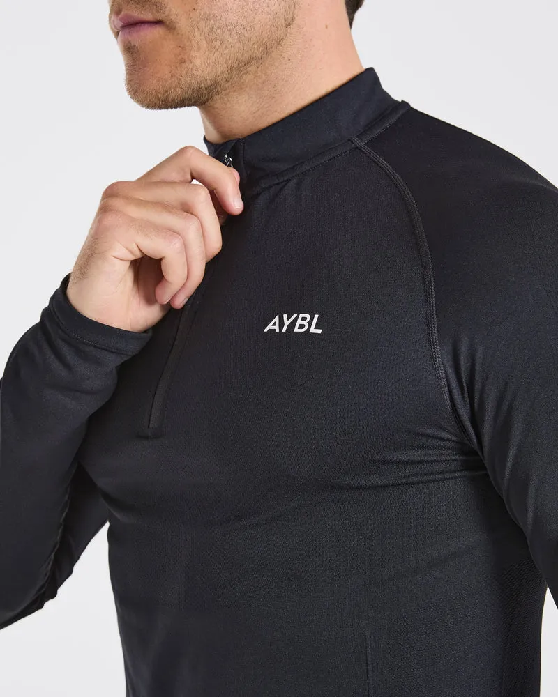 Essential Seamless 1/4 Zip Pullover - Noir