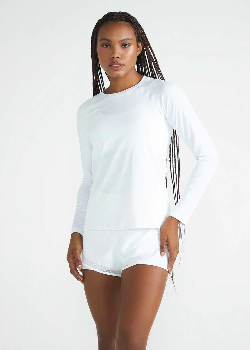 T-shirt Mulher Manga Longa Uv Mesh