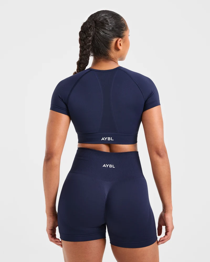 Empower Seamless Crop Top - Navy