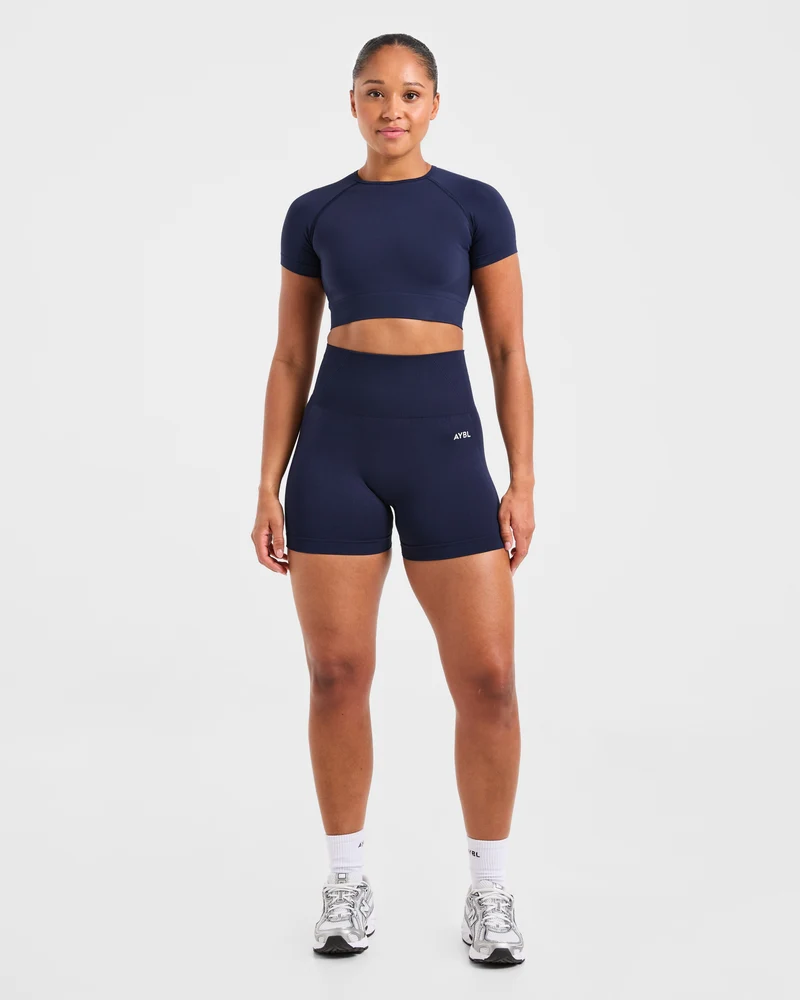 Empower Seamless Crop Top - Navy