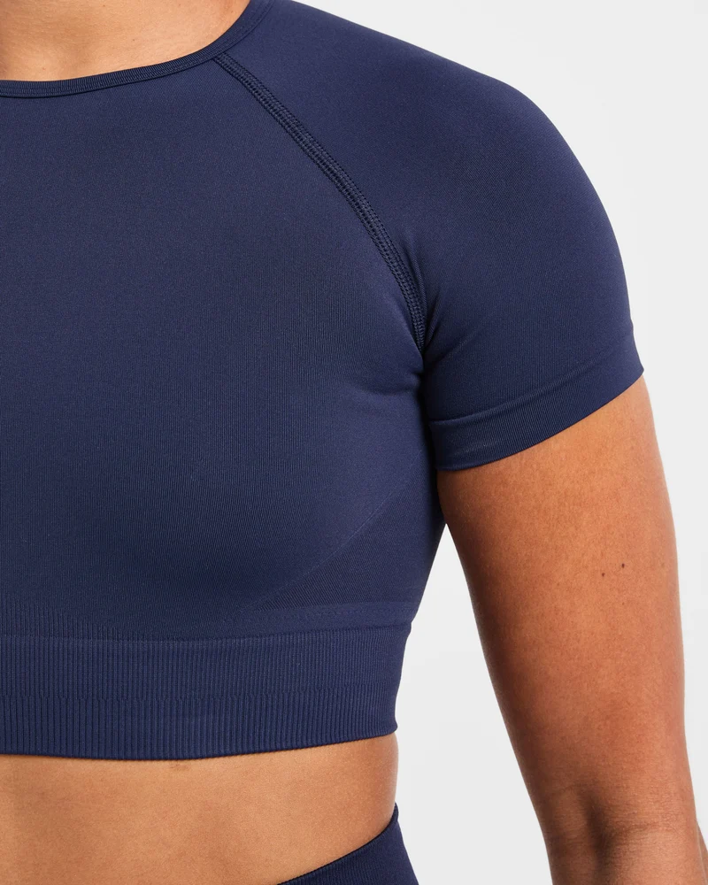 Empower Seamless Crop Top - Navy
