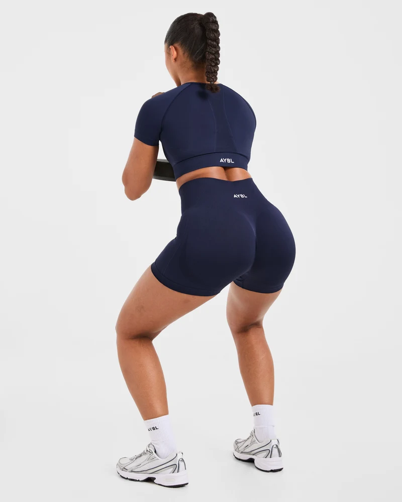 Empower Seamless Crop Top - Navy