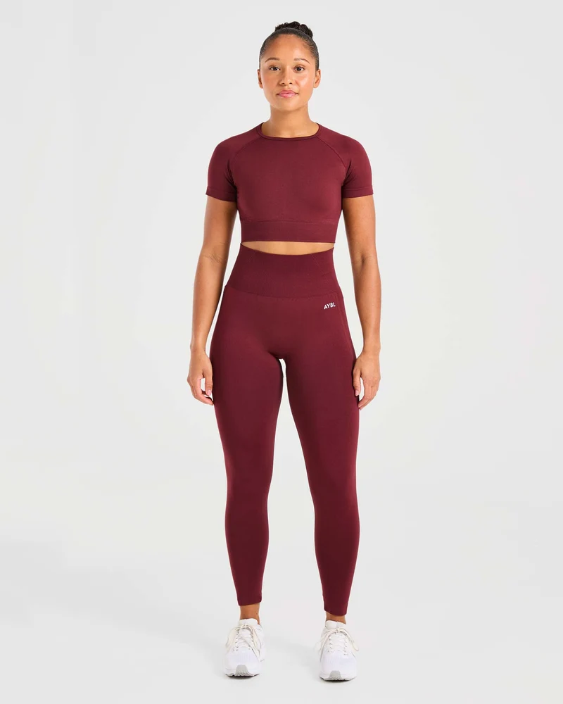 Empower Seamless Crop Top - Rouge Wine