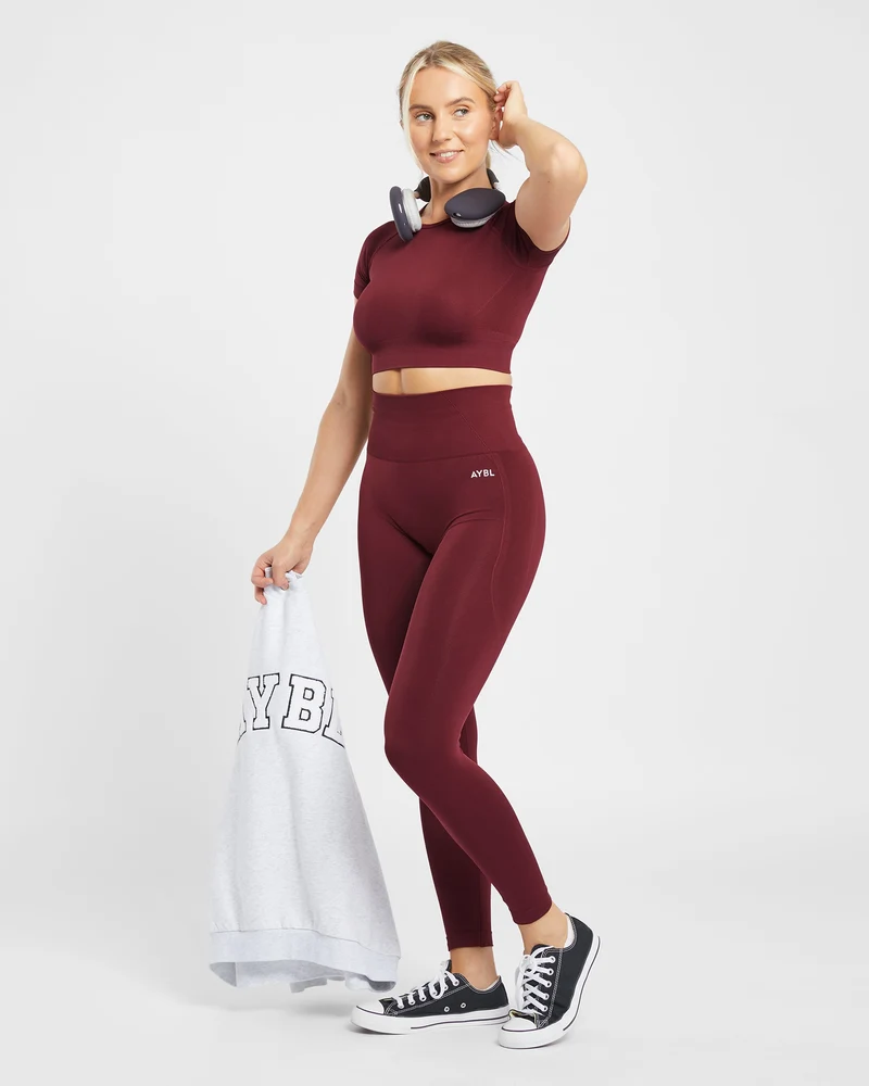 Empower Seamless Crop Top - Rouge Wine