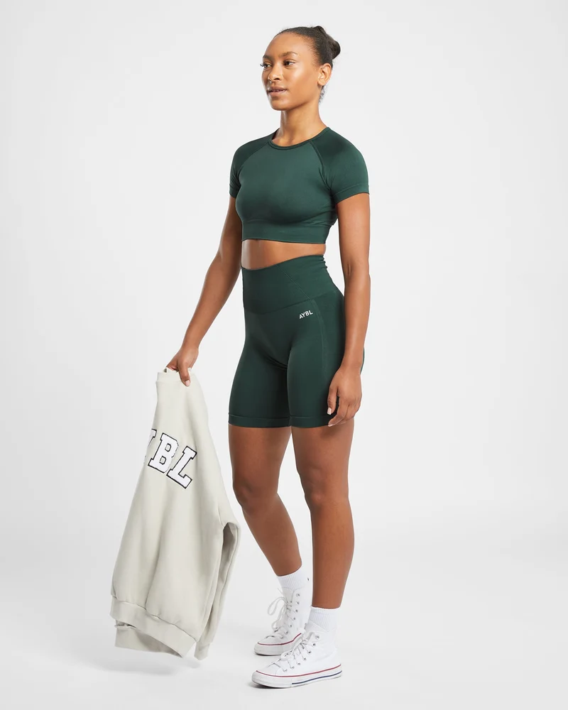 Empower Seamless Crop Top - Dark Vert