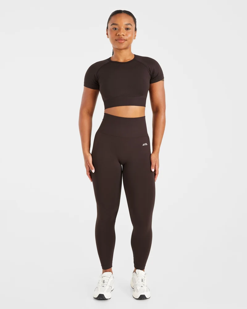 Empower Seamless Crop Top - Cocoa Marron