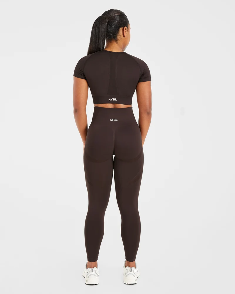 Empower Seamless Crop Top - Cocoa Marron