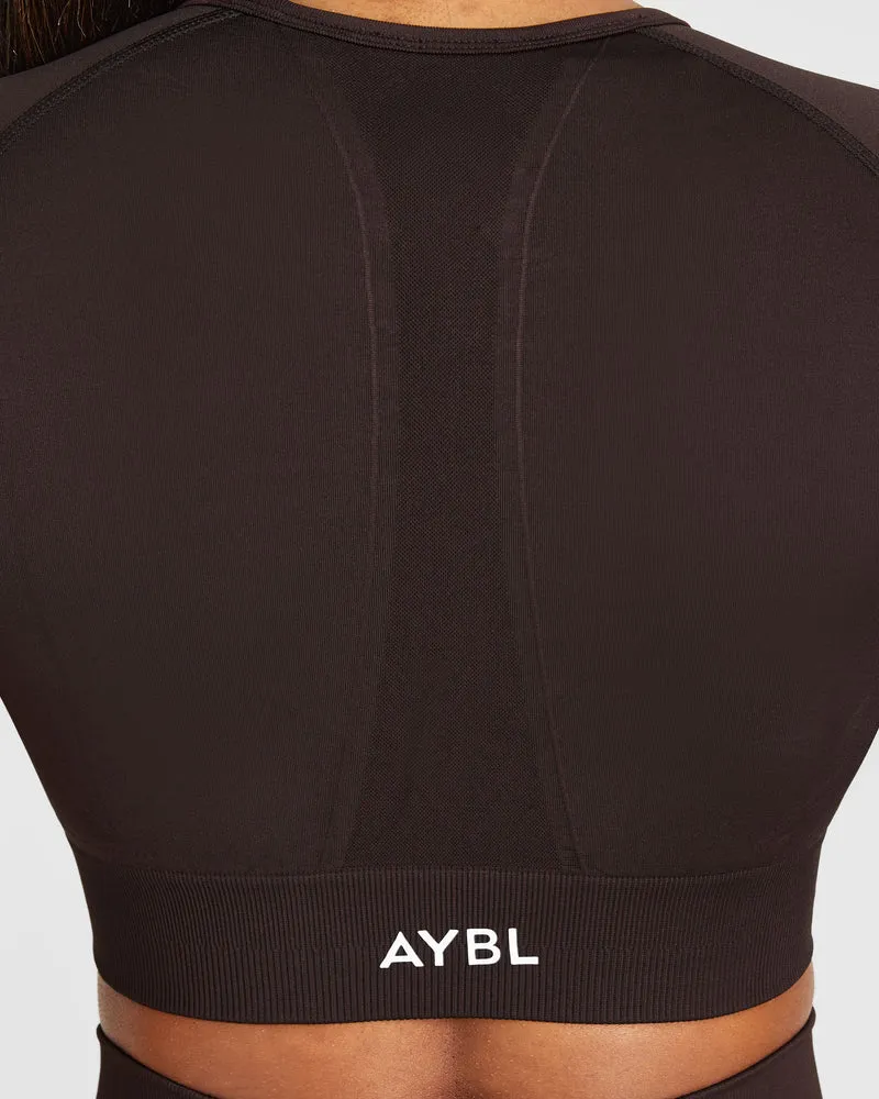 Empower Seamless Crop Top - Cocoa Marron