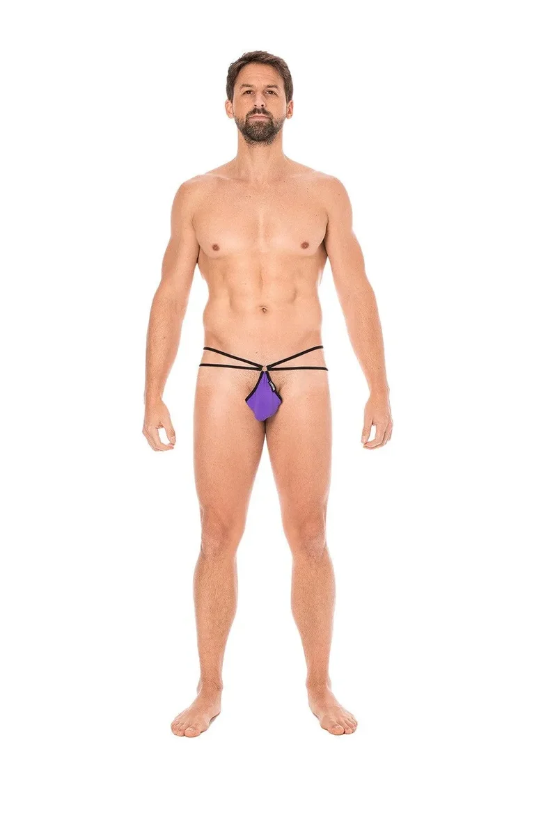 string mini violet très échancré homme poche goutte sensuel confortable extensible polyamide élasthanne collection séduction
