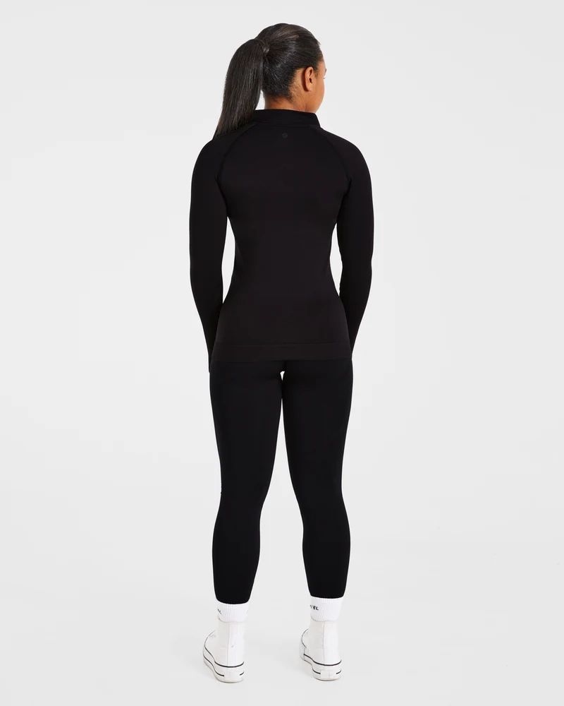 Essential Seamless Zip Jacket - Noir