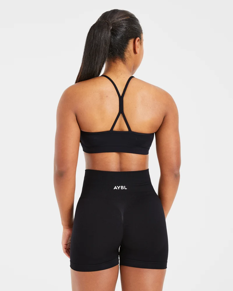 Essential Ruched Sports Bra - Noir