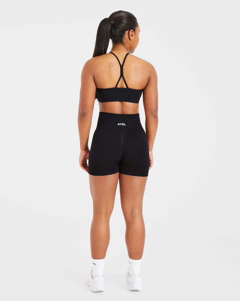 Essential Ruched Sports Bra - Noir