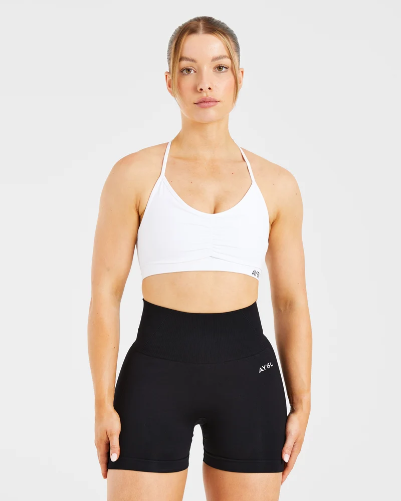 Essential Ruched Sports Bra - Blanc