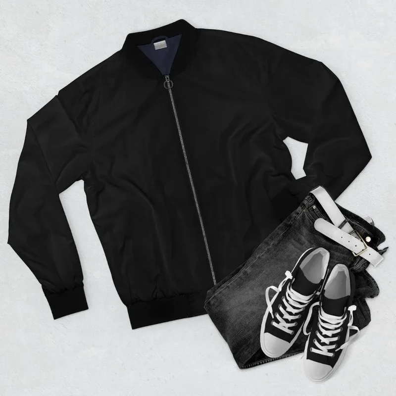 No stress One Boo No ex Small Circle Big Checks Bomber Jacket
