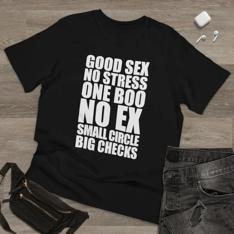 No stress One Boo No ex Small Circle Big Checks T-shirt