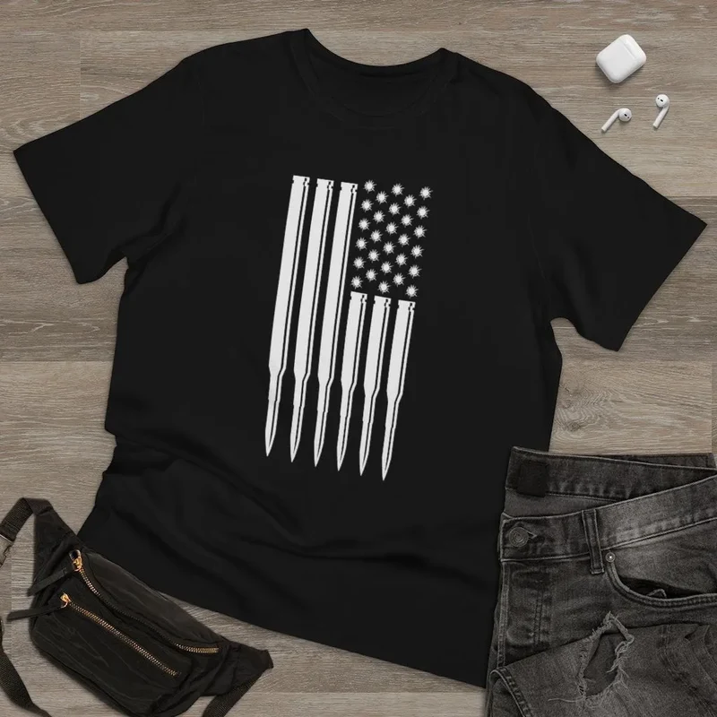 American flag Mobster Bullets Patriotic US T-shirt