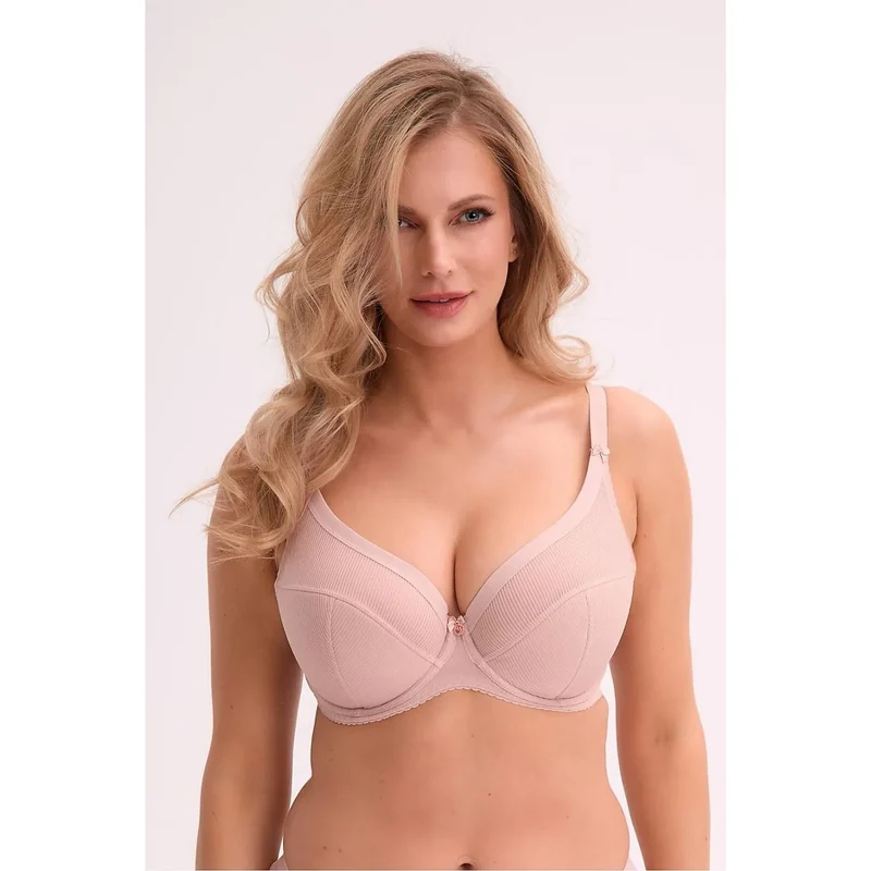 Soutien gorge Gaia 212768 Maintien profond Galbant Discret Microfibres Doux Respirant Séchage rapide Bretelles ajustables Motifs relief Beige Durable Élégante