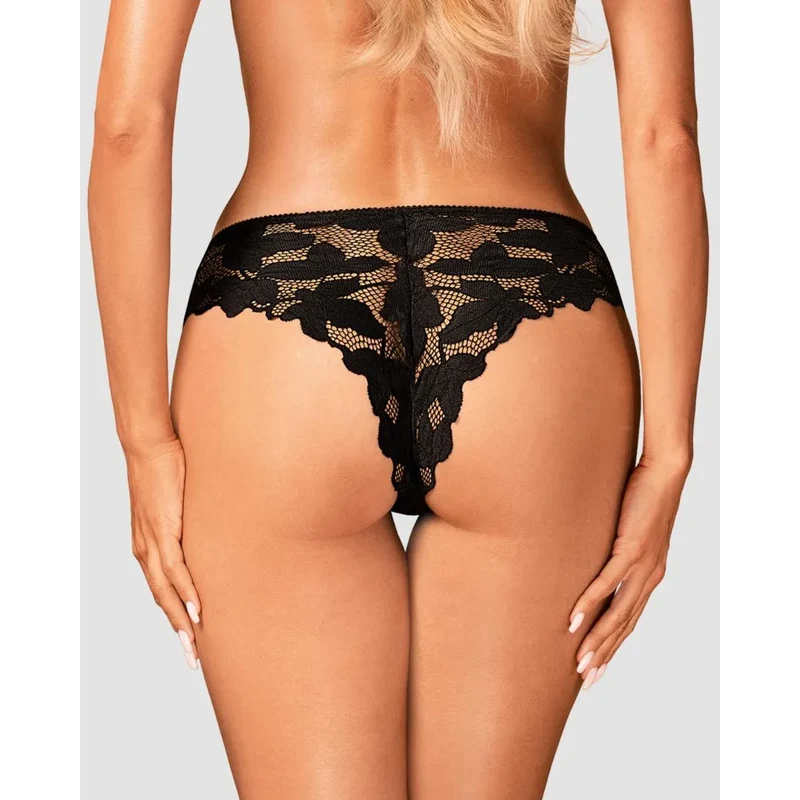 Editya culotte noire sensuelle dentelle sexy silhouette féminine polyamide élasthanne élégante raffinée confortable extensible douce ajustée séduisante intemporelle