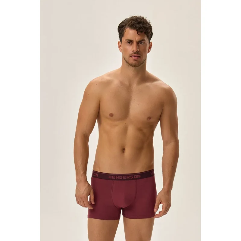 ensemble boxers masculins ajustés coton élasthanne ceinture élastique renforcée maintien visible logo HENDERSON coutures renforcées durable confortable élégant rouge bleu