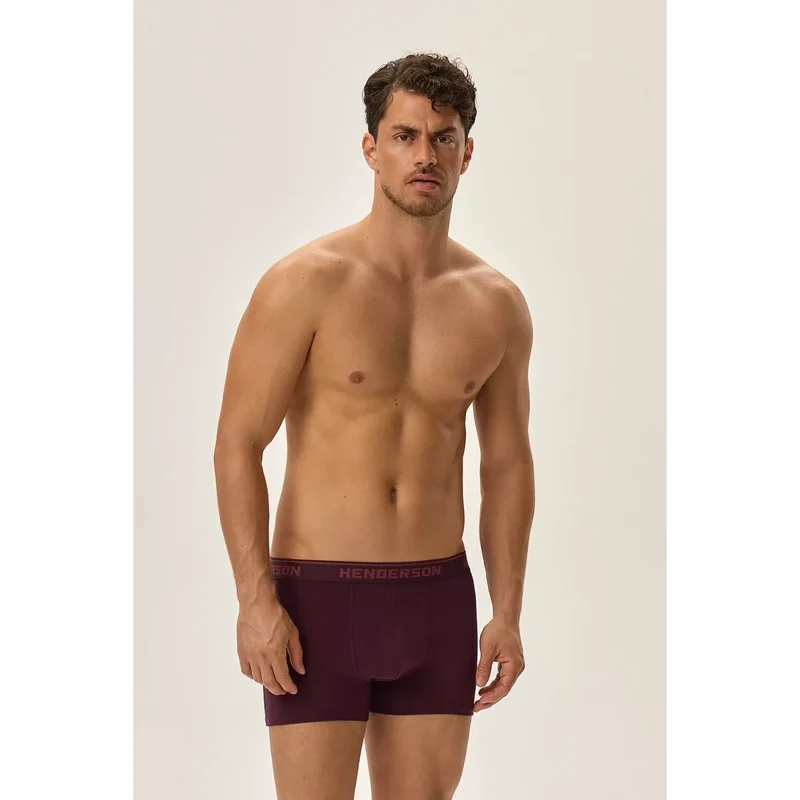 ensemble boxers masculins ajustés coton élasthanne ceinture élastique renforcée maintien visible logo HENDERSON coutures renforcées durable confortable élégant rouge bleu