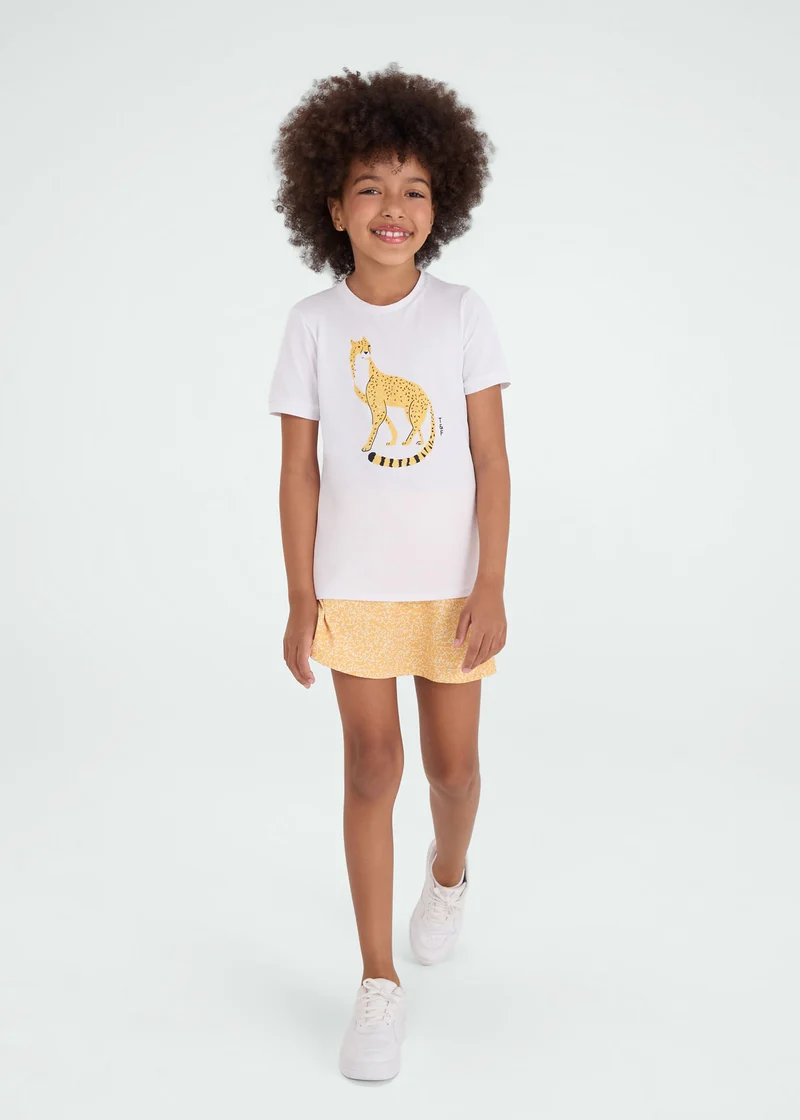 T-Shirt Infantil Menina Manga Curta Thermodry Oncinha
