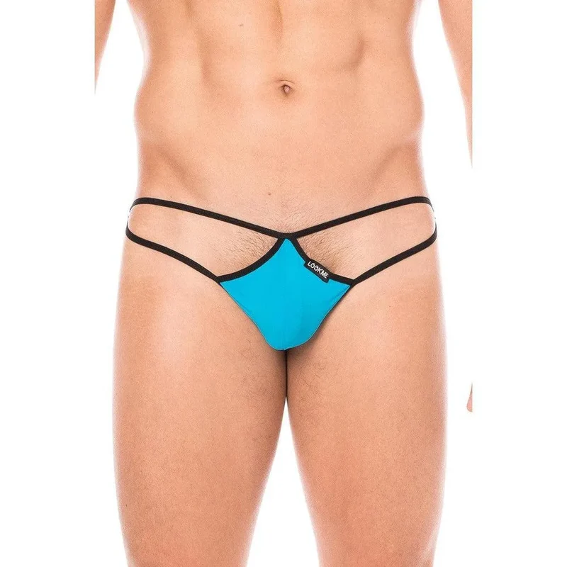 String Homme Bleu Mini Ficelles Multiples Poche Maintien Forme Goutte Confortable Sexy Sensualité Doux Polyamide Élasthanne