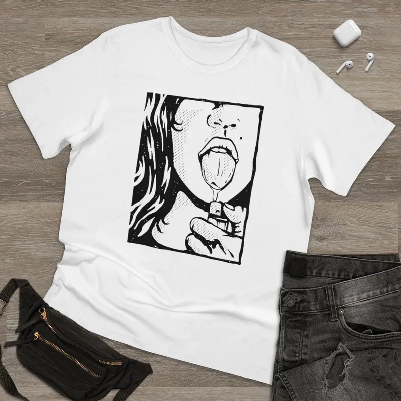 Boss Lady burns her tongue with Lighter T-shirt