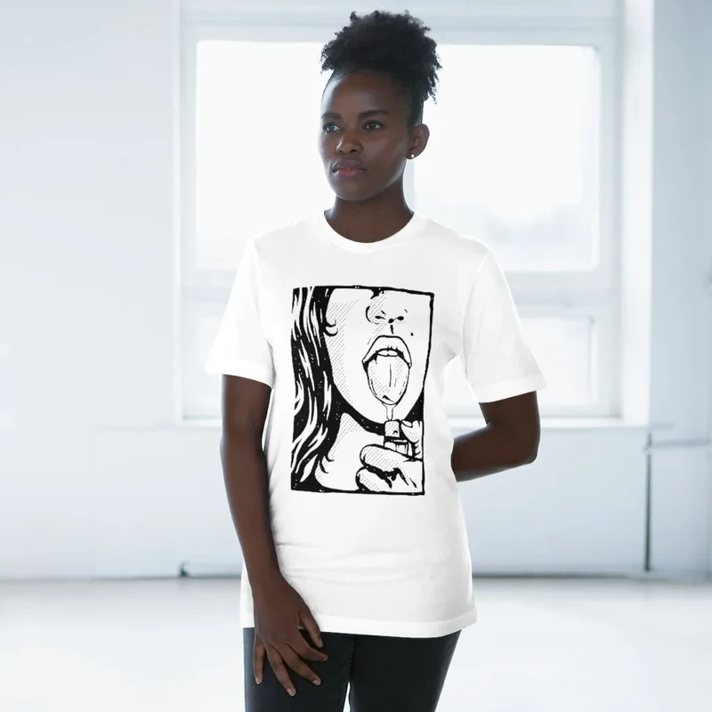 Boss Lady burns her tongue with Lighter T-shirt