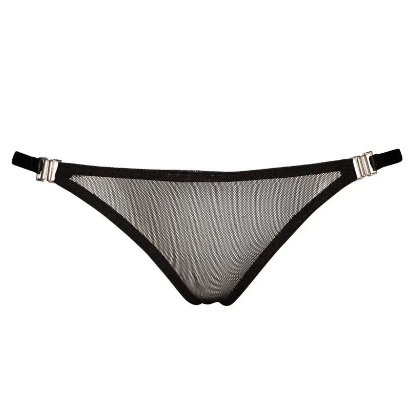 Culotte Rehaussante Galbante Tulle Transparent Maille Élastique Douce Respirante Maintien Sensuelle Élégante Moderne Ouvertures Latérales Enfilage Quotidienne Tailles Noire