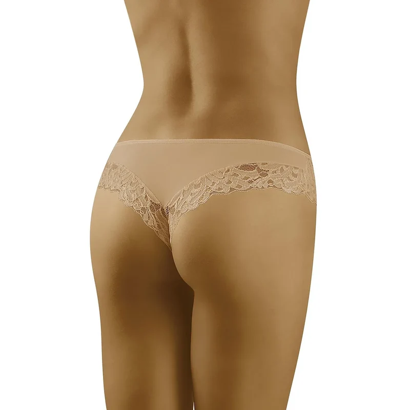 shorts lingerie dentelle florale Karioka ajustement parfait confort optimal douceur élasticité coton majoritaire polyamide élasthanne beige tailles S M L