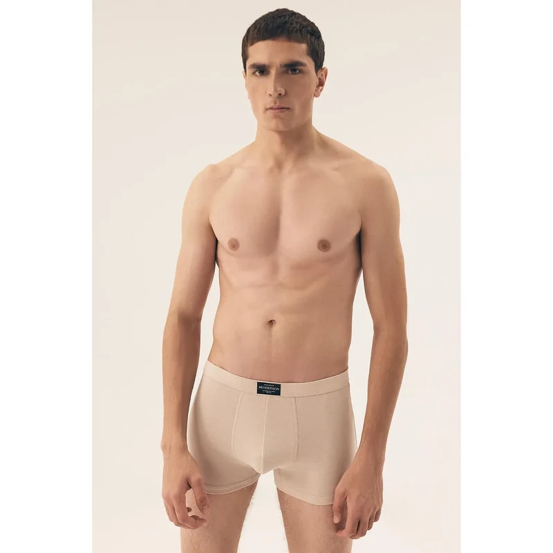 boxers hommes classiques Henderson 209613 lot trois couleurs vert bleu marine beige tissu coton élasthanne doux respirant ceinture élastique large