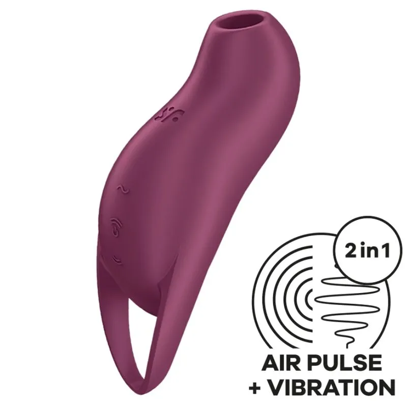 stimulateur clitoridien portable grenat compact discret puissant rechargeable silencieux ergonomique courbe matériaux sûrs pulsation air non contact