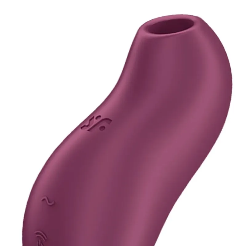 stimulateur clitoridien portable grenat compact discret puissant rechargeable silencieux ergonomique courbe matériaux sûrs pulsation air non contact