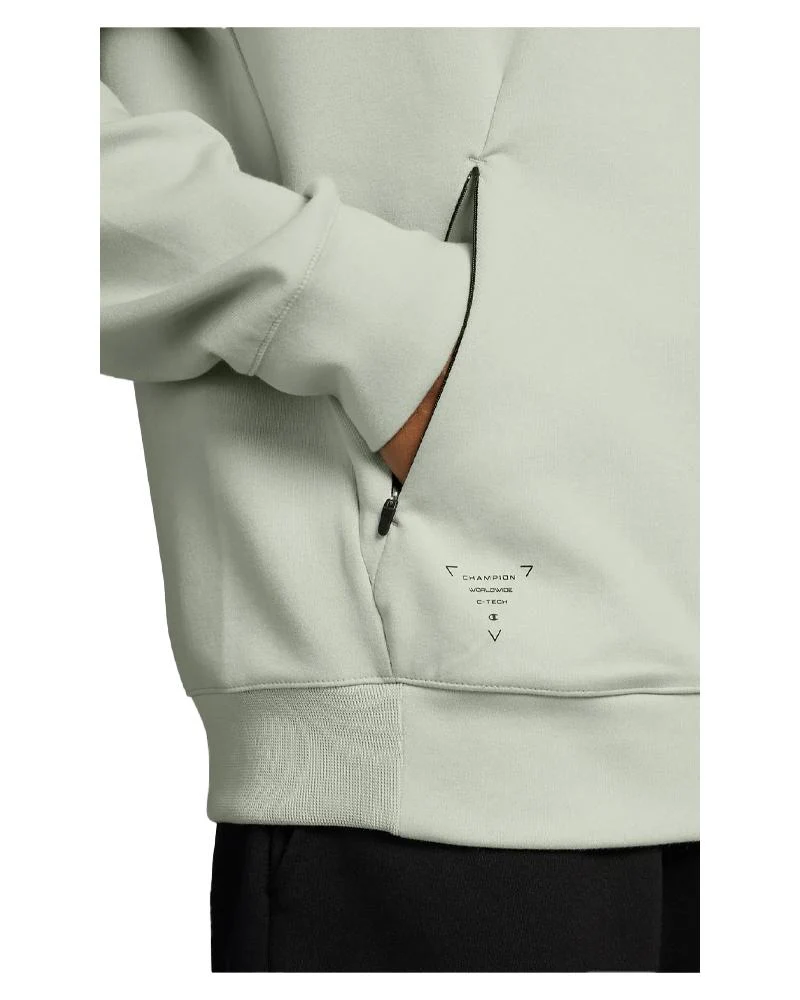 Felpa Interlock Uomo Con Cappuccio E Cerniera C-Tech