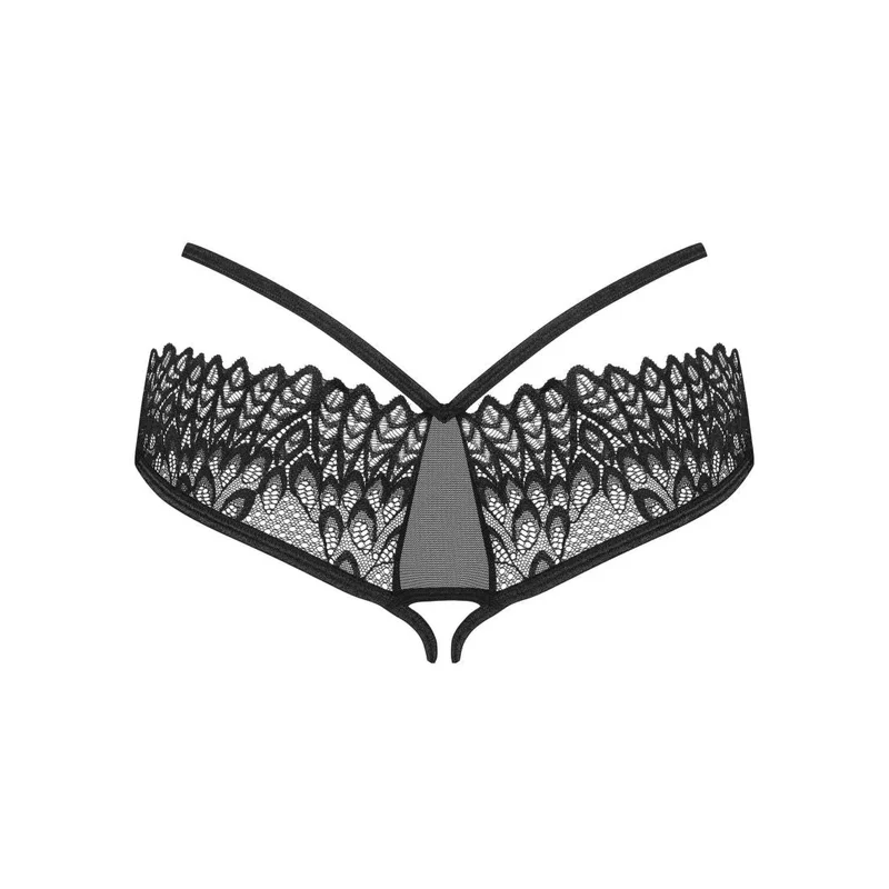 culotte ouverte noire dentelle fine strass scintillants confort extensible sans nickel femme sexy sensuelle élégante provocante