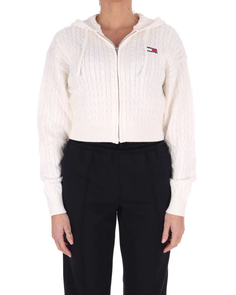 Cardigan Logo Badge Hood Donna