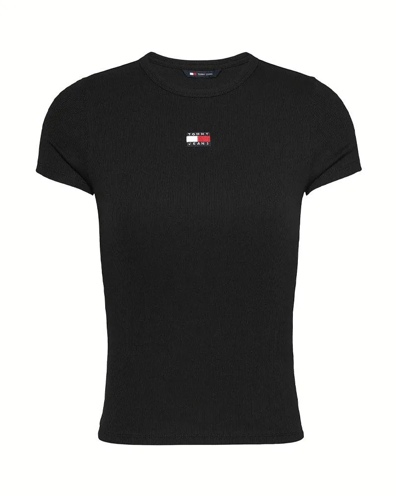 T-Shirt Slim Rib Badge Donna